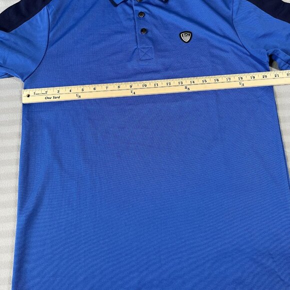 EA7 Emporio Armani Polo Shirt Mens XL Blue Ventus7 Athletic Golf Tennis - Picture 7 of 9
